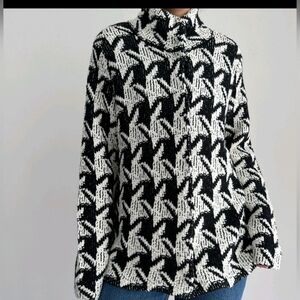 Chico’s Jacket Wool Blend Knit Cardigan Mock Neck